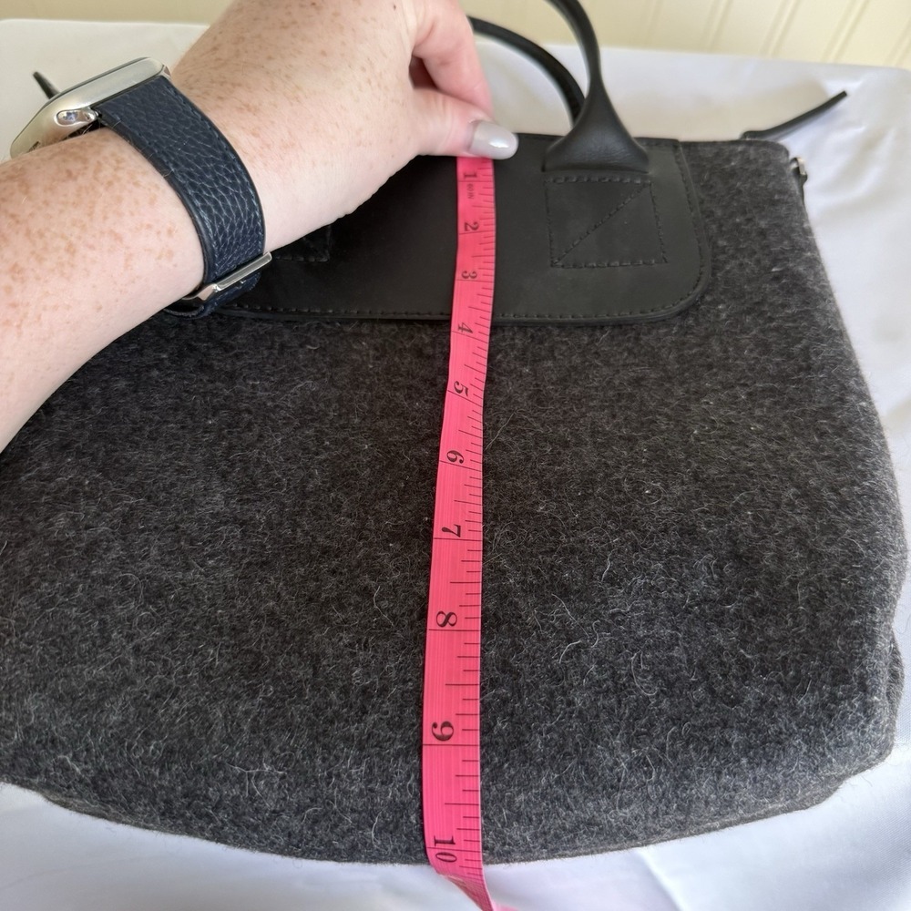 Graf Lantz Bedford Felt Convertible Crossbody Tote Bag Purse Gray Merino Wool - Picture 6 of 12